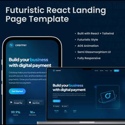 Futuristic React Landing Page Template