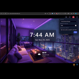 Clock, Weather, and Relaxing Background 